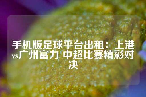 手机版足球平台出租：上港vs广州富力 中超比赛精彩对决-第1张图片-皇冠信用盘出租