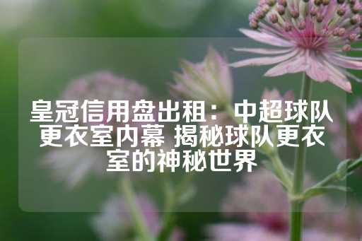 皇冠信用盘出租：中超球队更衣室内幕 揭秘球队更衣室的神秘世界-第1张图片-皇冠信用盘出租